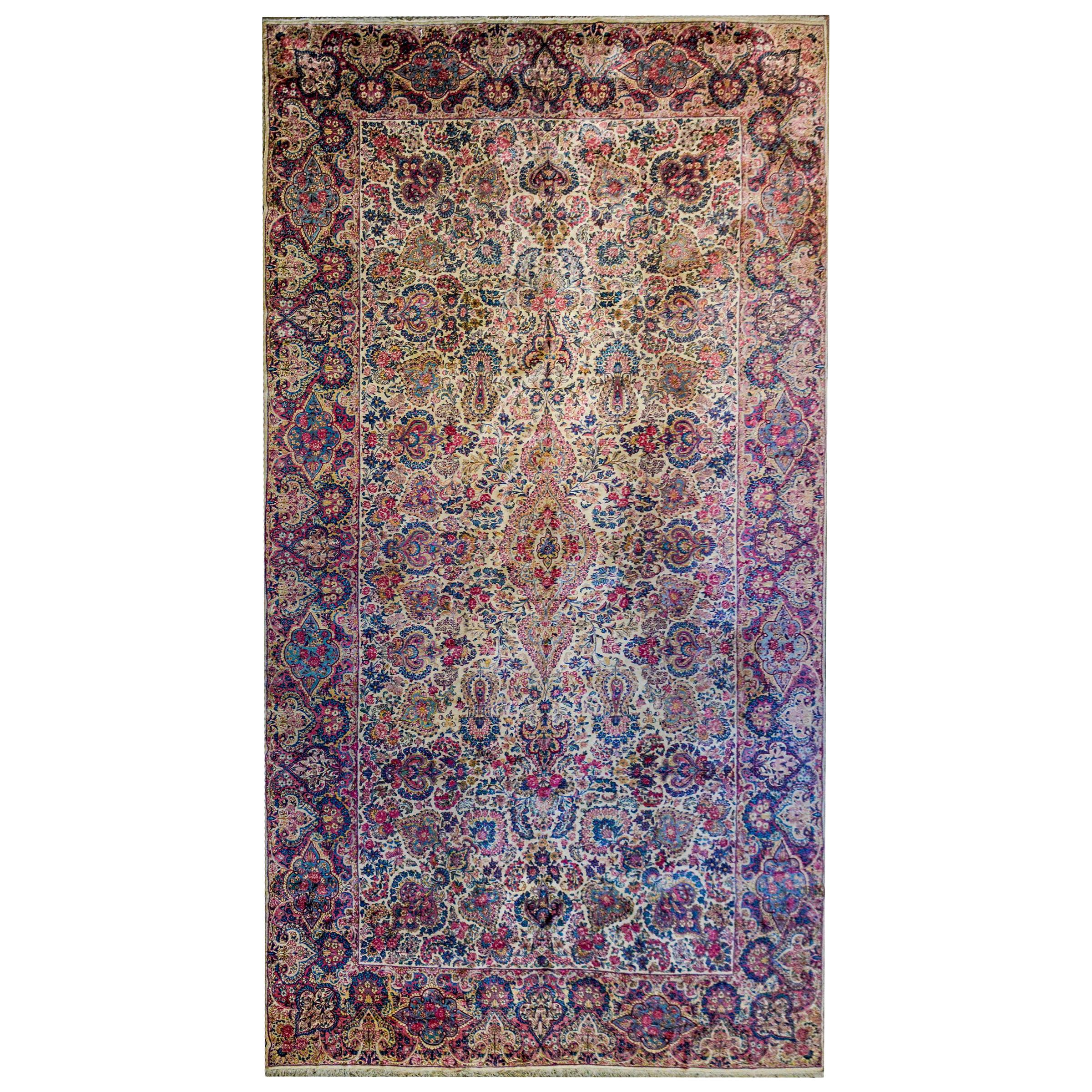 Exquisite Early 20th Century Lavar Kirman Rug For Sale