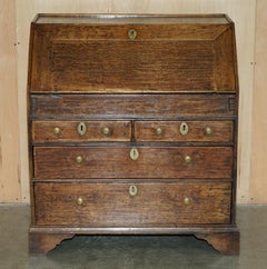 EXQUISITE EARLY GEORGIAN CIRCA 1760 WRITING BUREAU DESK WiTH GREEN LEATHER TOP