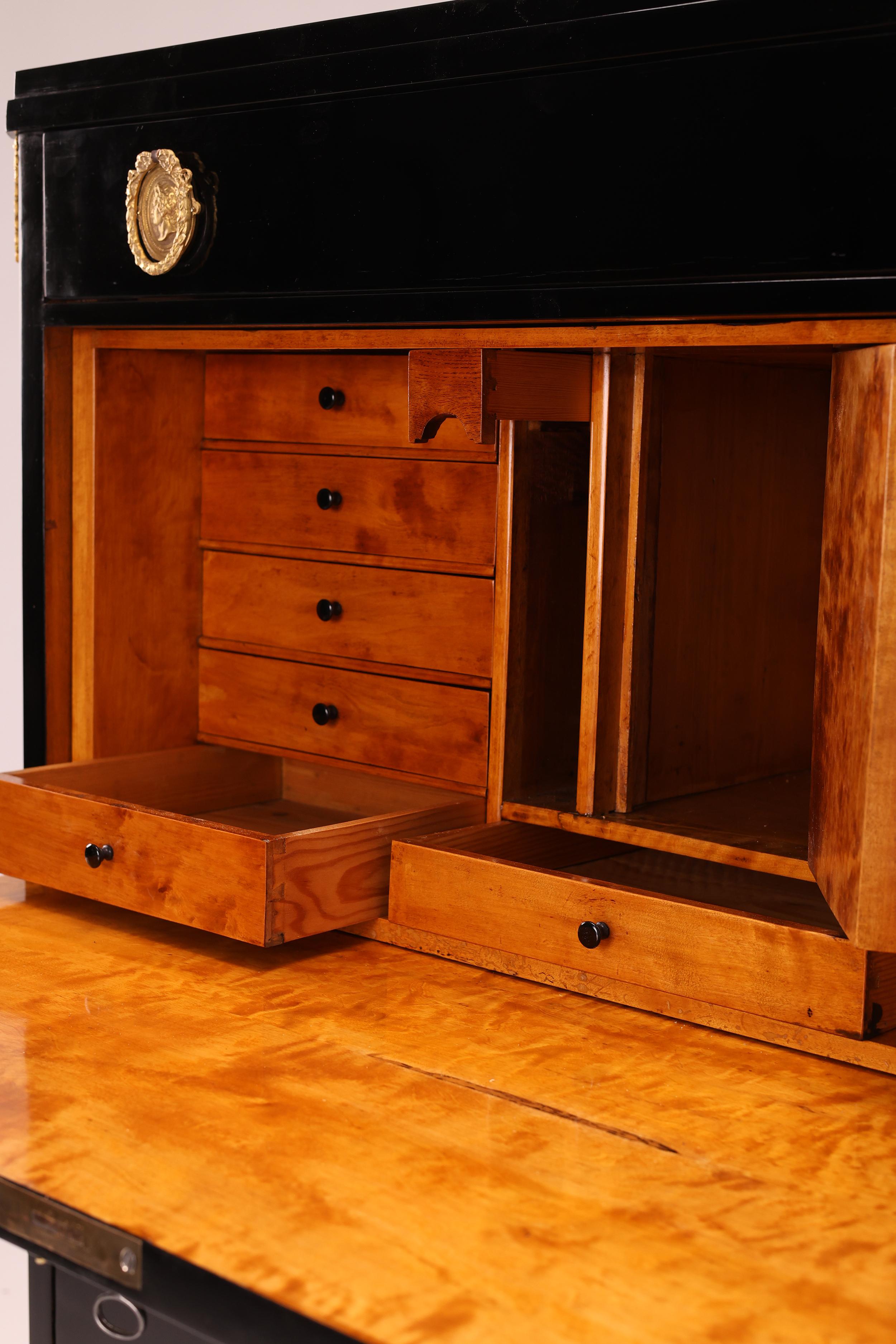 Exquisite ebonised secretary desk from the 19th century For Sale 7