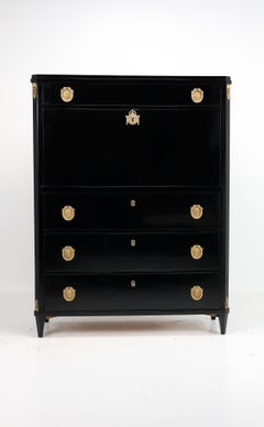 Exquisite ebonised secretary desk from the 19th century