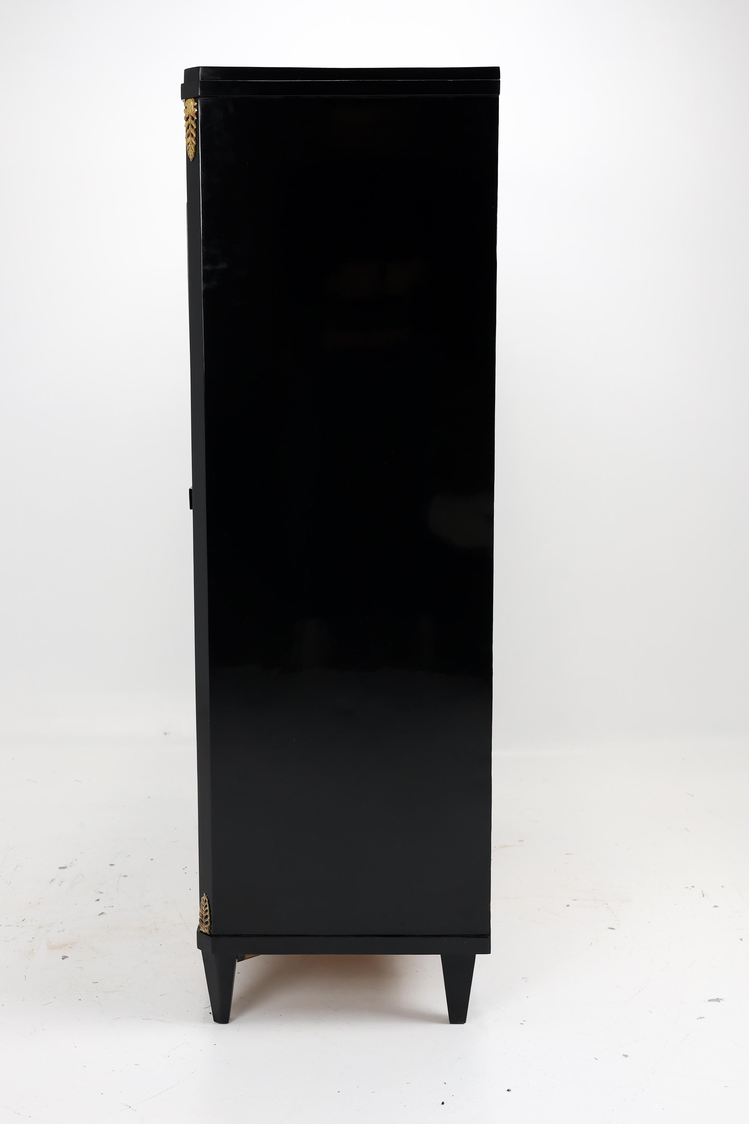 Softwood Exquisite ebonised secretary desk from the 19th century For Sale