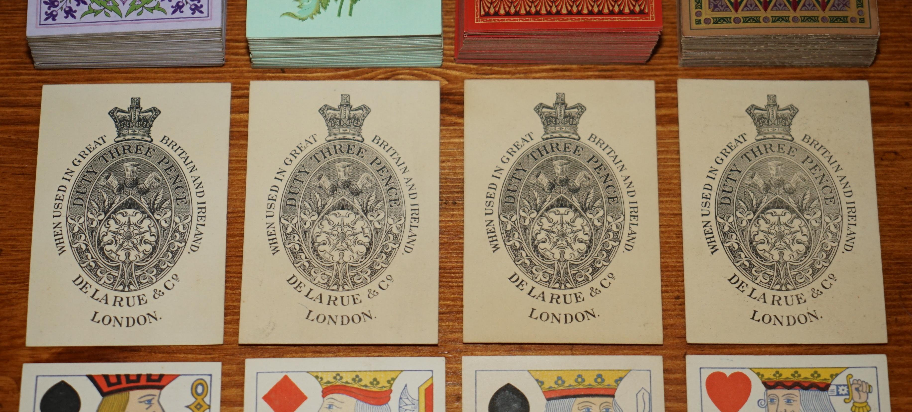 EXQUISITE EDWARD & JONES COROMANDEL WOOD CRiBBAGE SET DE LARUE & CO CARDS For Sale 2
