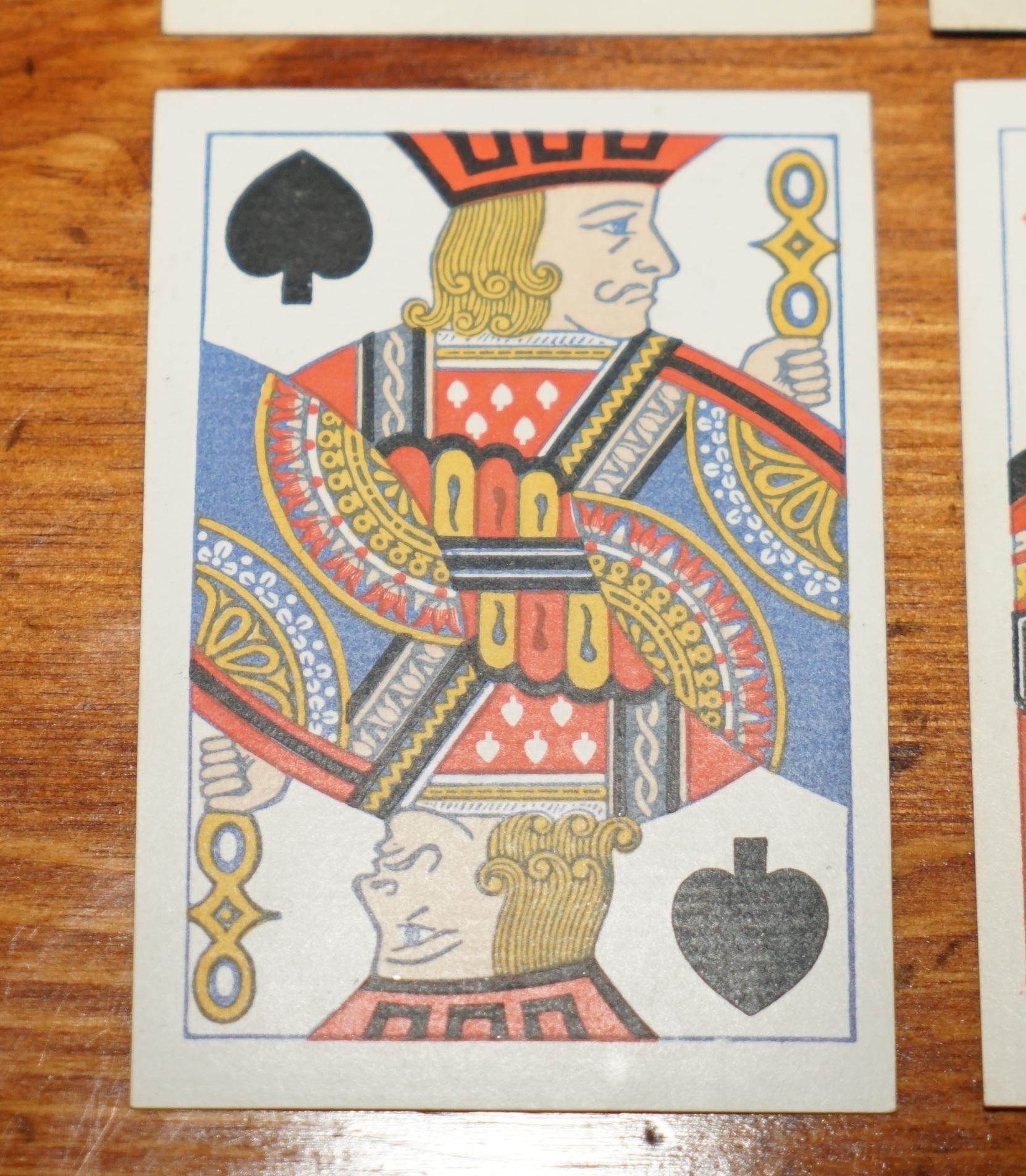 EXQUISITE EDWARD & JONES COROMANDEL WOOD CRiBBAGE SET DE LARUE & CO CARDS For Sale 5