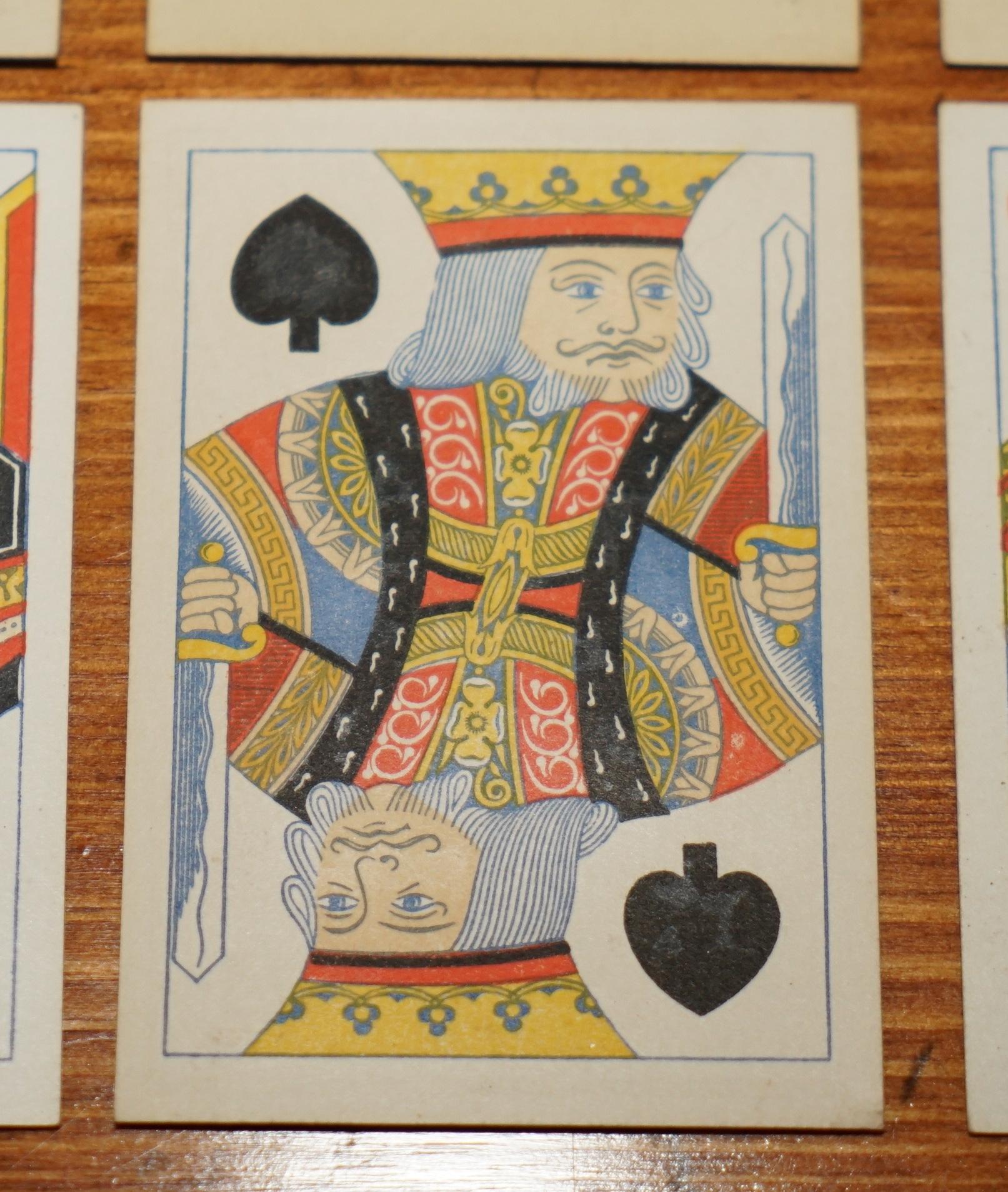 EXQUISITE EDWARD & JONES COROMANDEL WOOD CRiBBAGE SET DE LARUE & CO CARDS For Sale 7