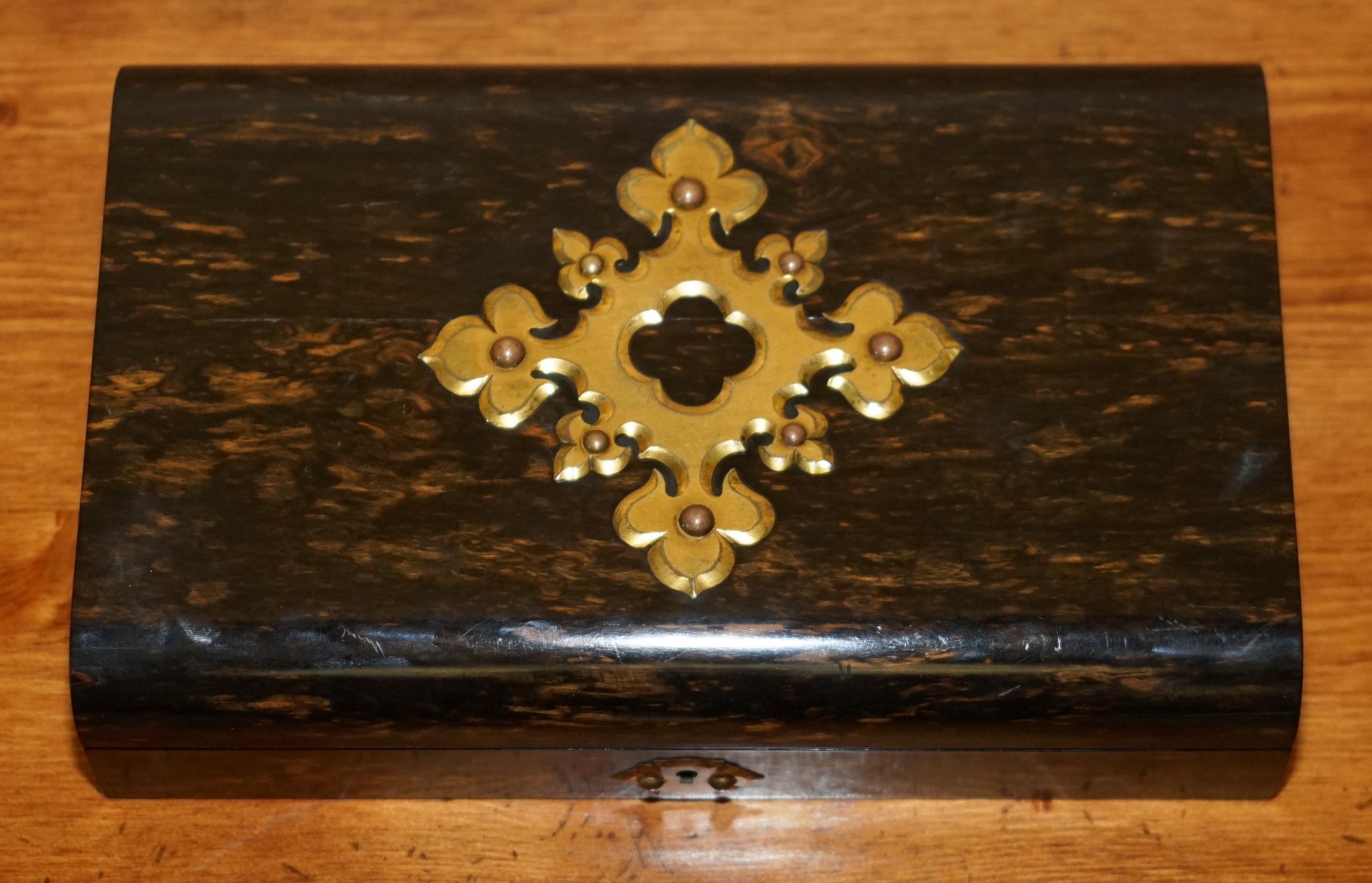 EXQUISITE EDWARD & JONES COROMANDEL WOOD CRiBBAGE SET DE LARUE & CO CARDS For Sale 10