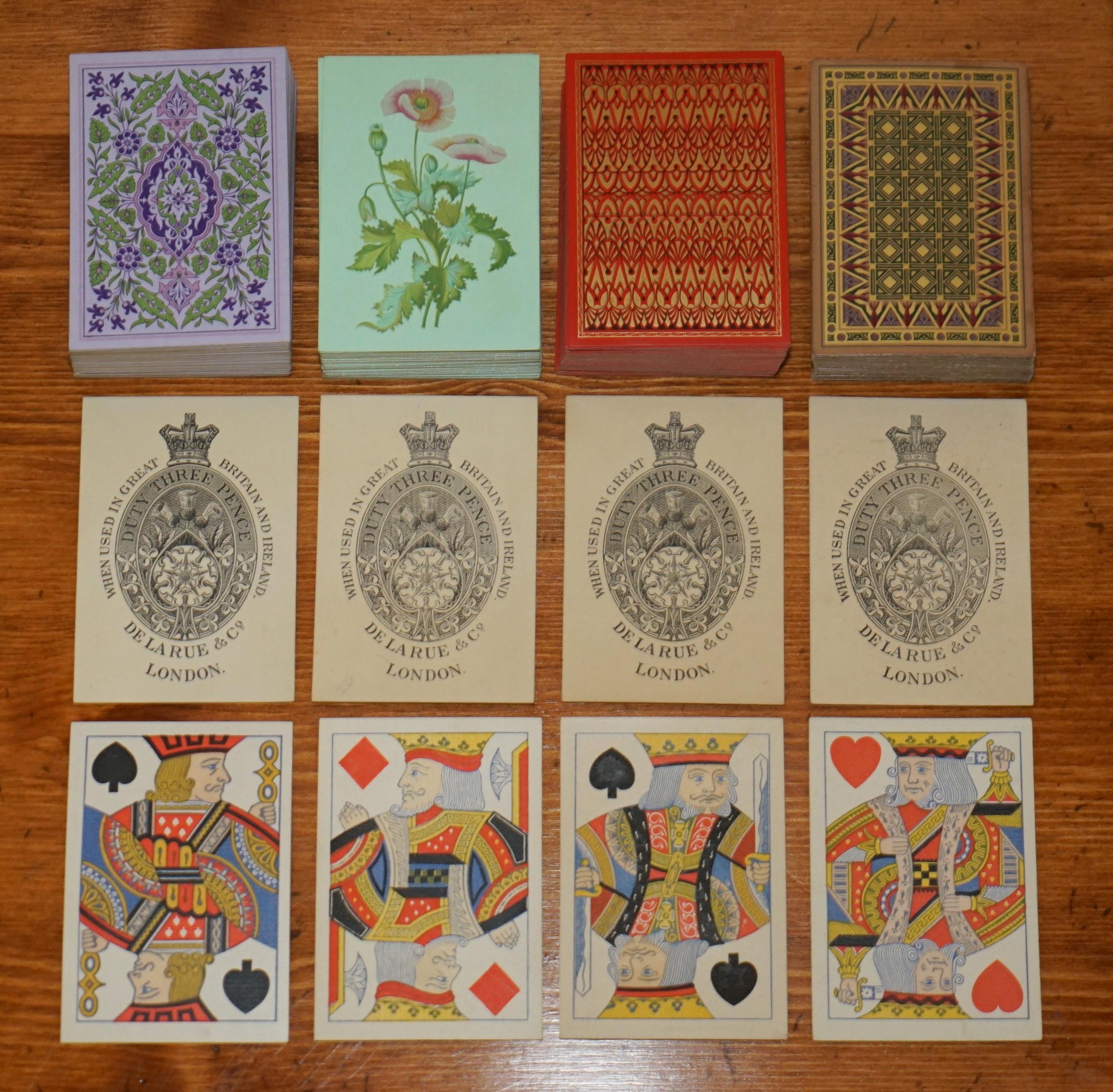 Wood EXQUISITE EDWARD & JONES COROMANDEL WOOD CRiBBAGE SET DE LARUE & CO CARDS For Sale