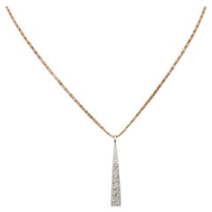 Exquisite Edwardian .55 Carat Diamond Line Plus Chain Necklace