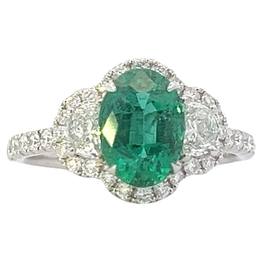 **Exquisite Emerald and Diamond Elegance Ring**###