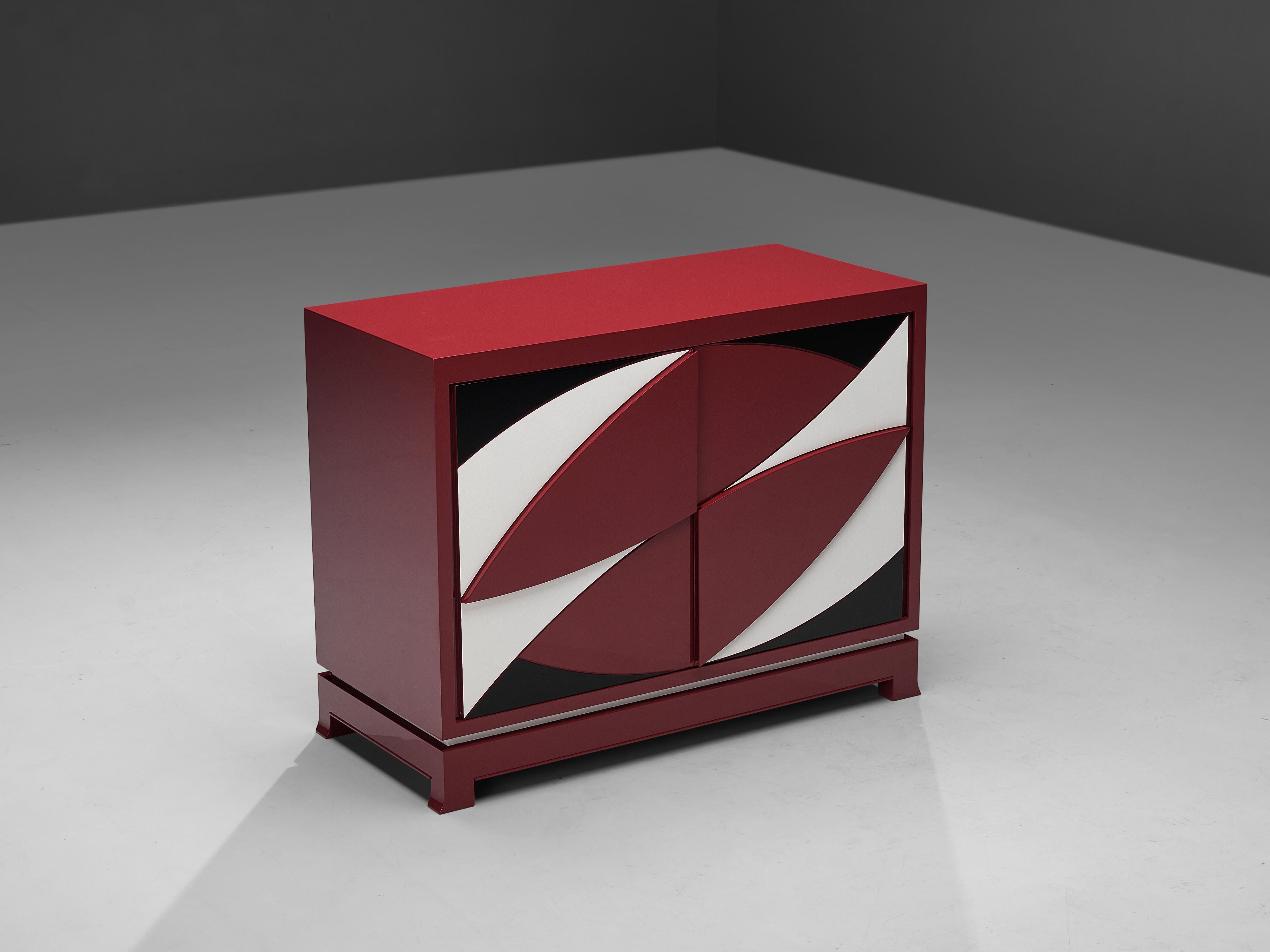 Belgian Emiel Veranneman for DeCoene Decor ‘Stereo’ Sideboard in Magenta