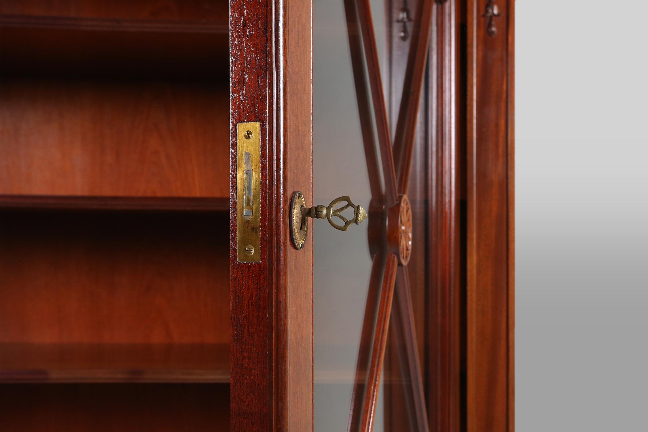 Exquisite Empire Style library cabinet with glass doors, Belgium, 1950s For Sale 6