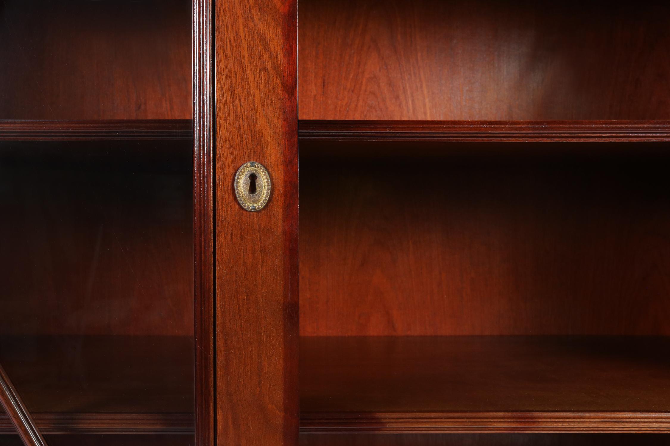 Exquisite Empire Style library cabinet with glass doors, Belgium, 1950s For Sale 8