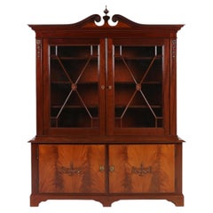 Exquisite Empire Style library cabinet with glass doors, Belgium, 1950s