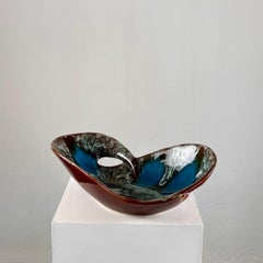 Exquisite Enamelled Ceramic Table Center from Vallauris, France, 1960s