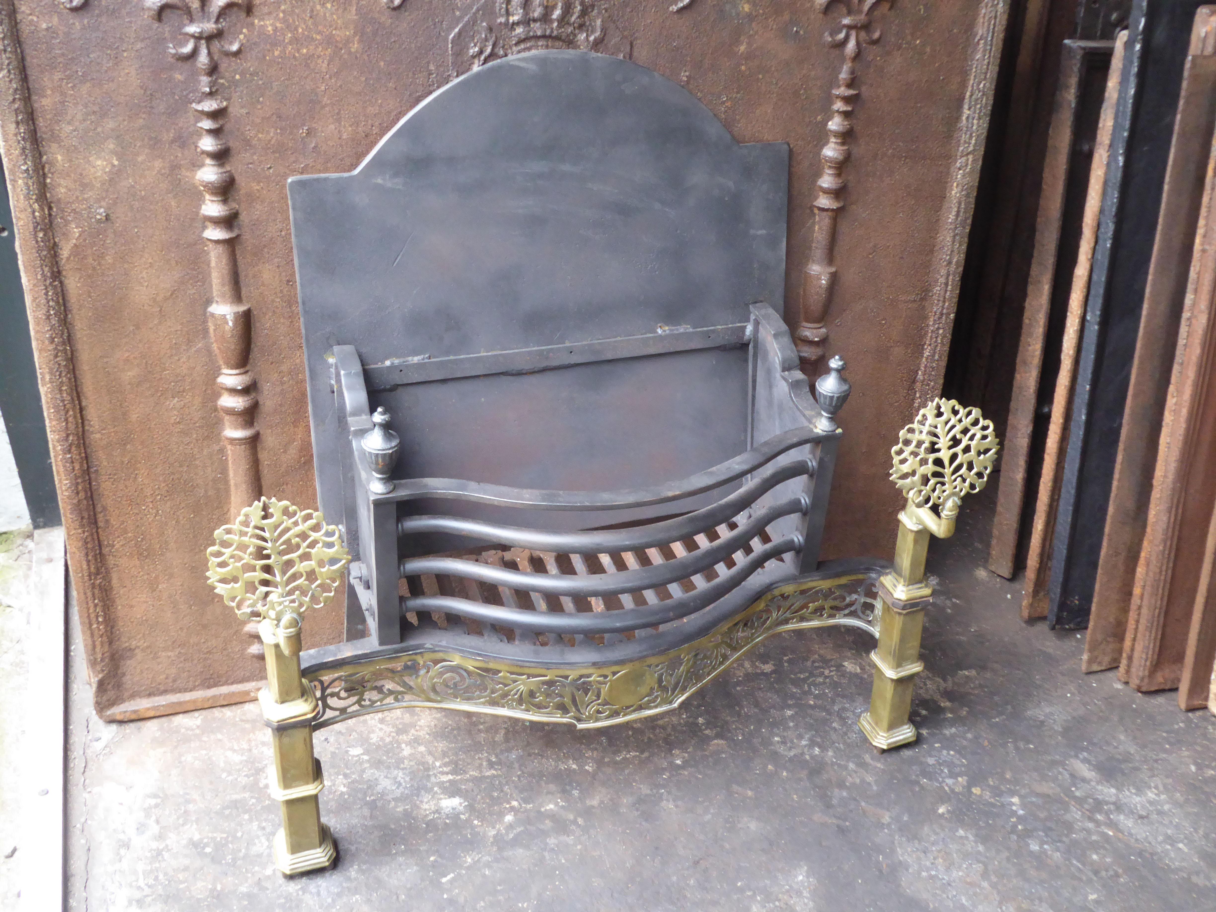 Exquisite English Art Nouveau Fireplace Grate, Fire Grate For Sale 5