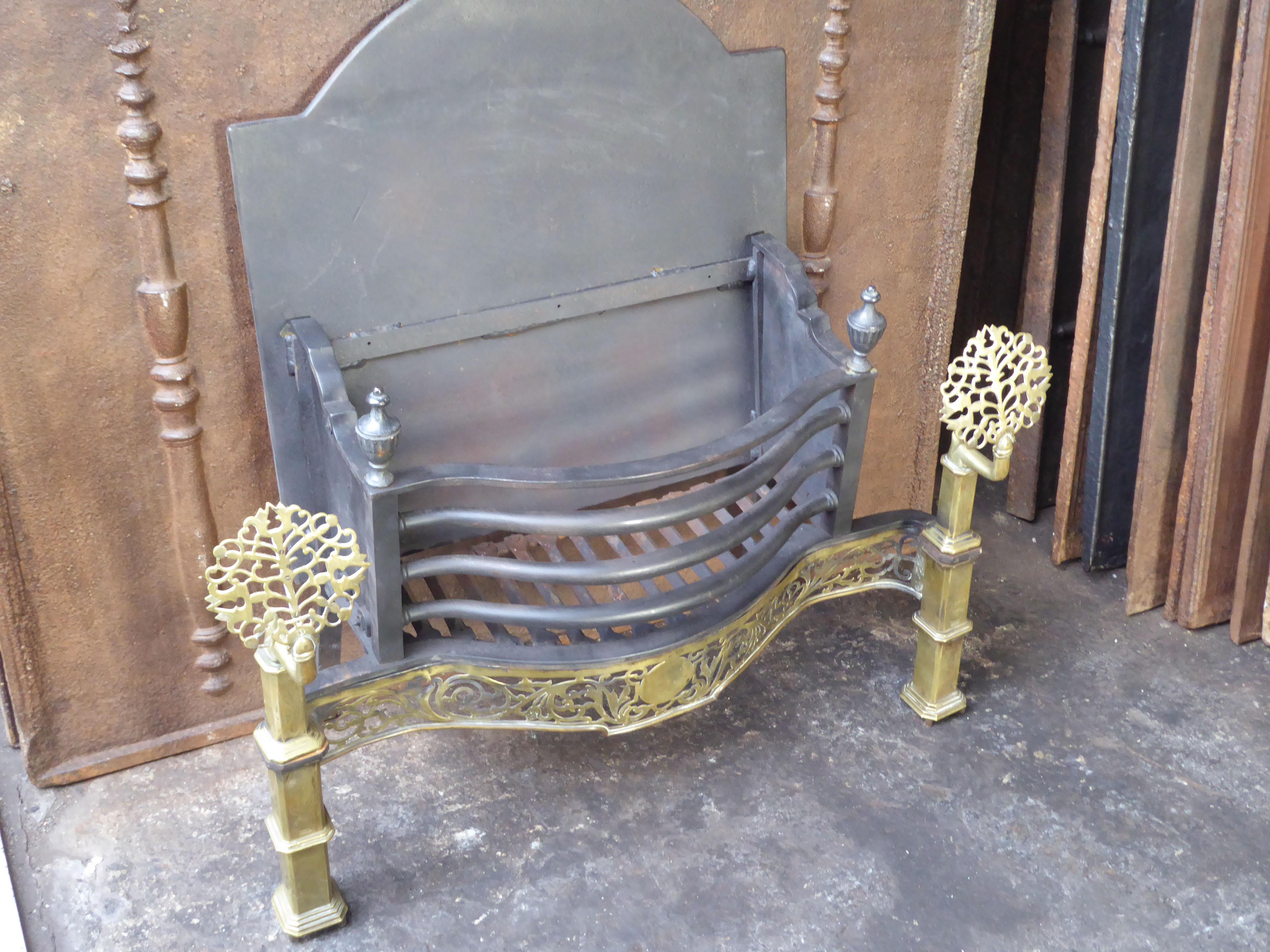 Exquisite English Art Nouveau Fireplace Grate, Fire Grate For Sale 9