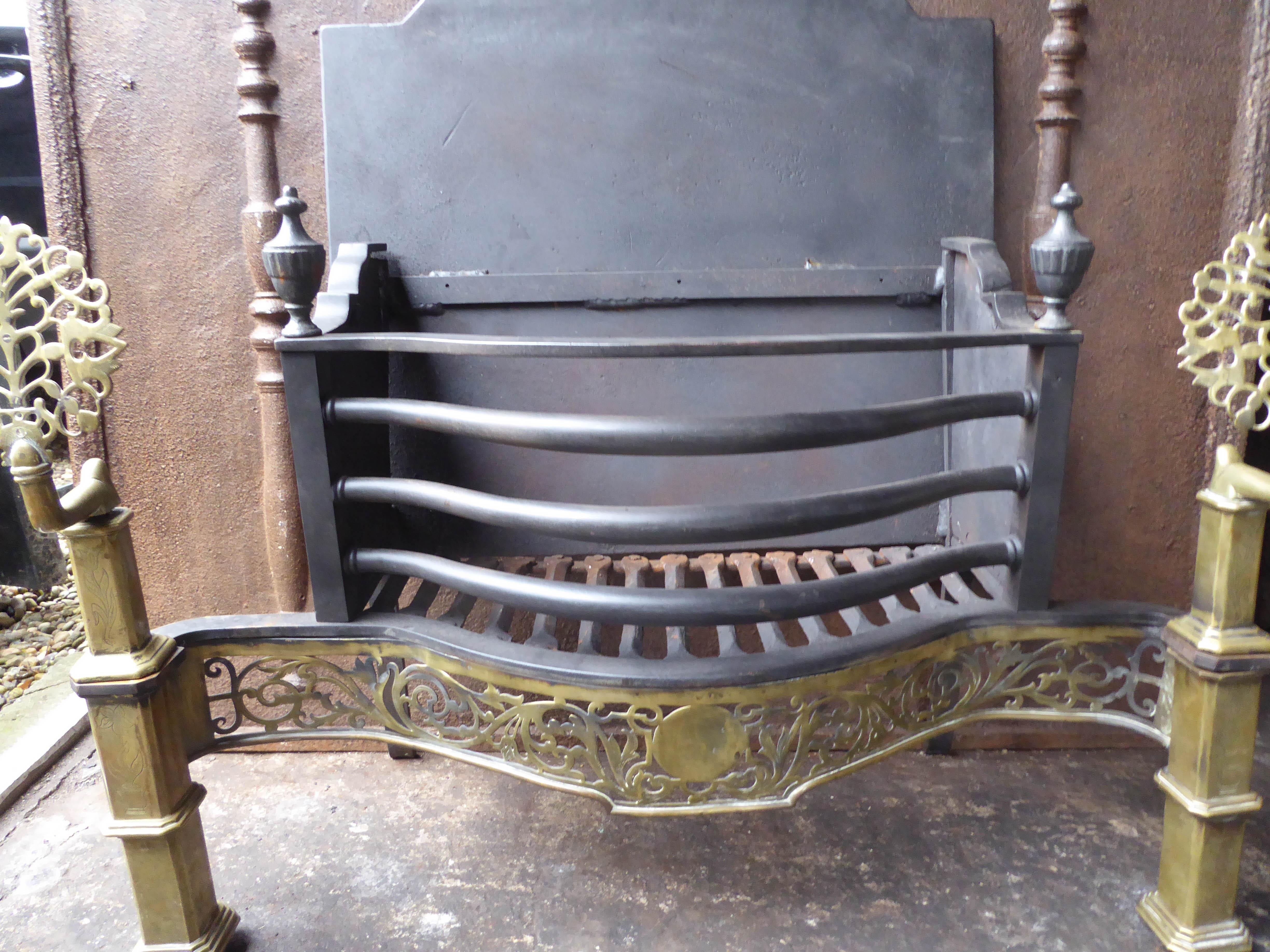 Exquisite English Art Nouveau Fireplace Grate, Fire Grate In Good Condition For Sale In Amerongen, NL