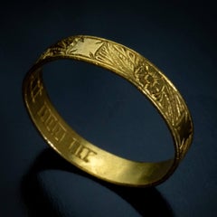 Exquisite Engraved Gold Medieval Posy Ring c. 1400 – 1450