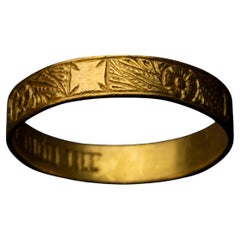 Exquisite Engraved Gold Medieval Posy Ring c. 1400 – 1450