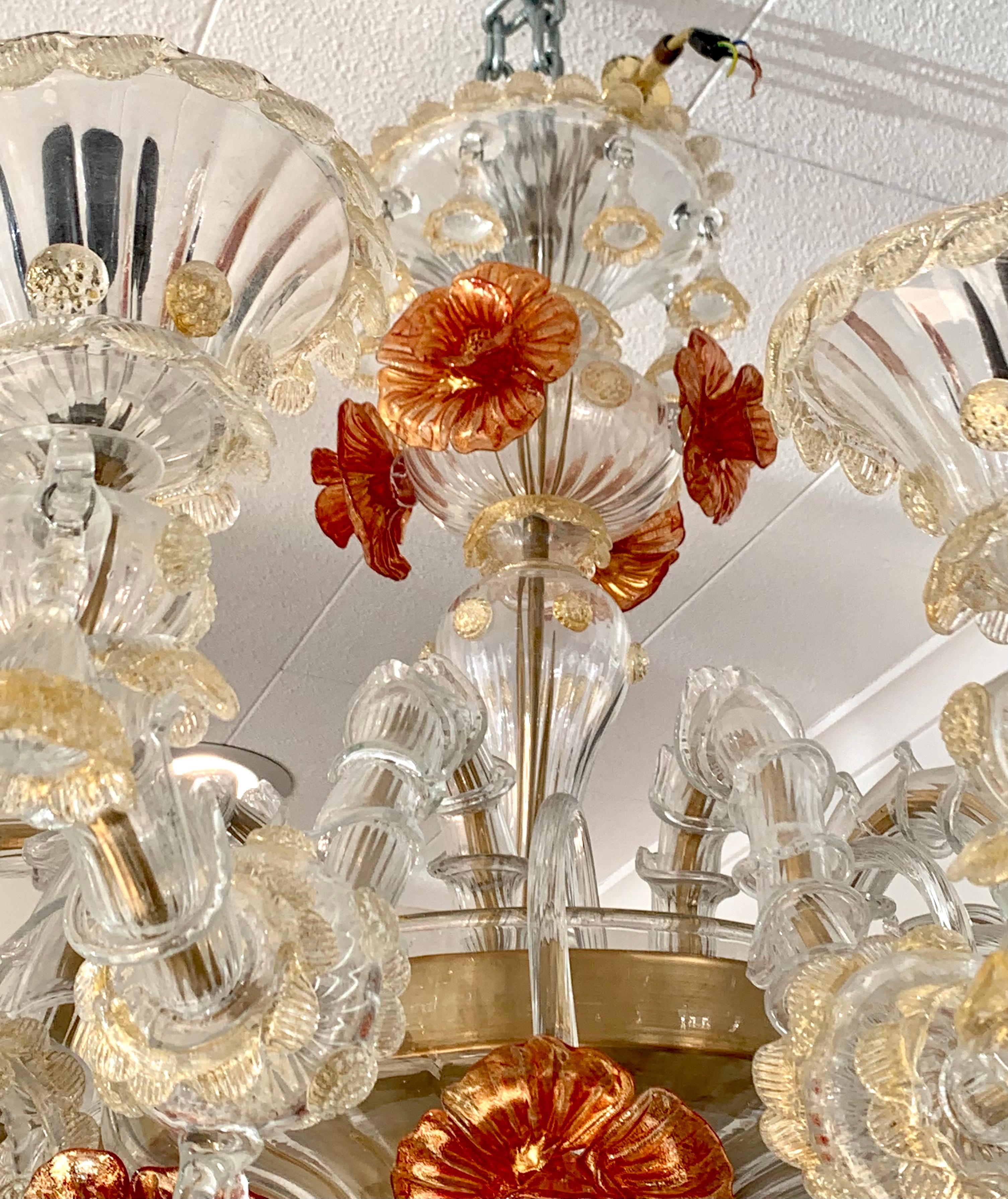 Squisito lampadario extra large in vetro multicolore di Murano Made in Italy In condizioni buone in vendita a West Hartford, CT