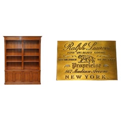 EXQUISITE EXTRA LARGE RALPH LAUREN HARDWOOD MADISON AVENUE OPEN LiBRARY BOOKCASE