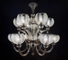 Exquisite F. & C. Osler Style 12-Light Cut-Glass Chandelier