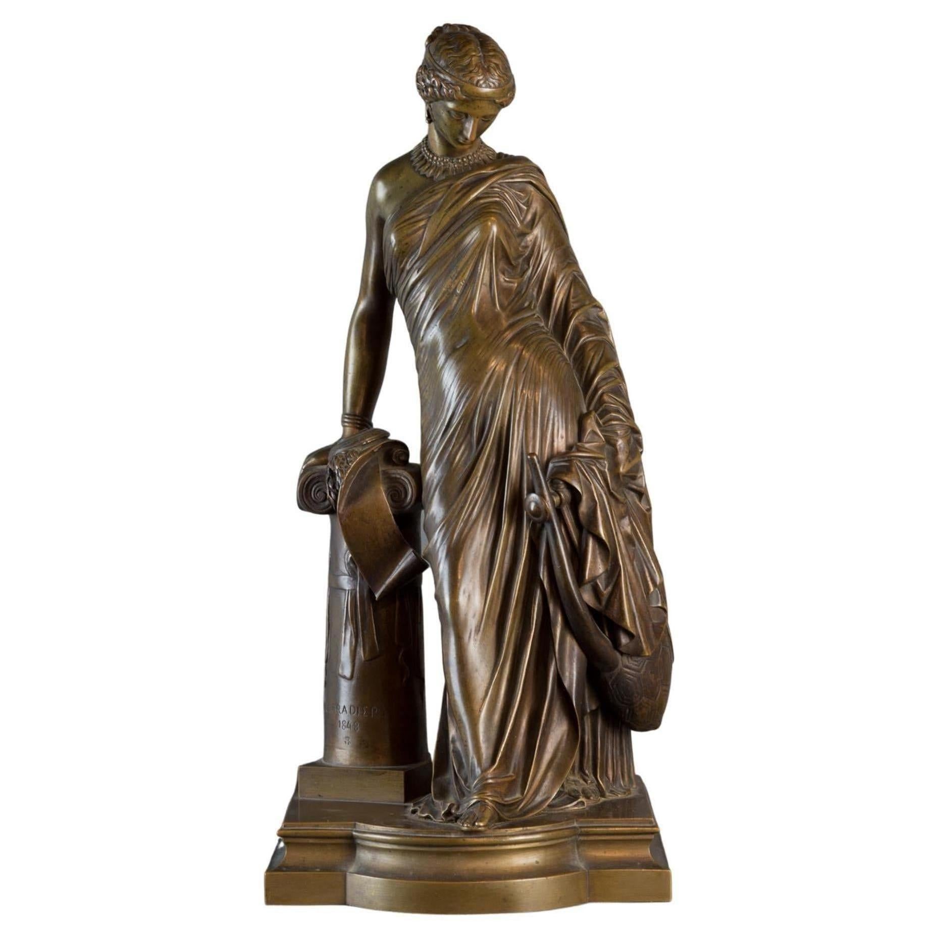Exquisite Female Figural Bronze Statue