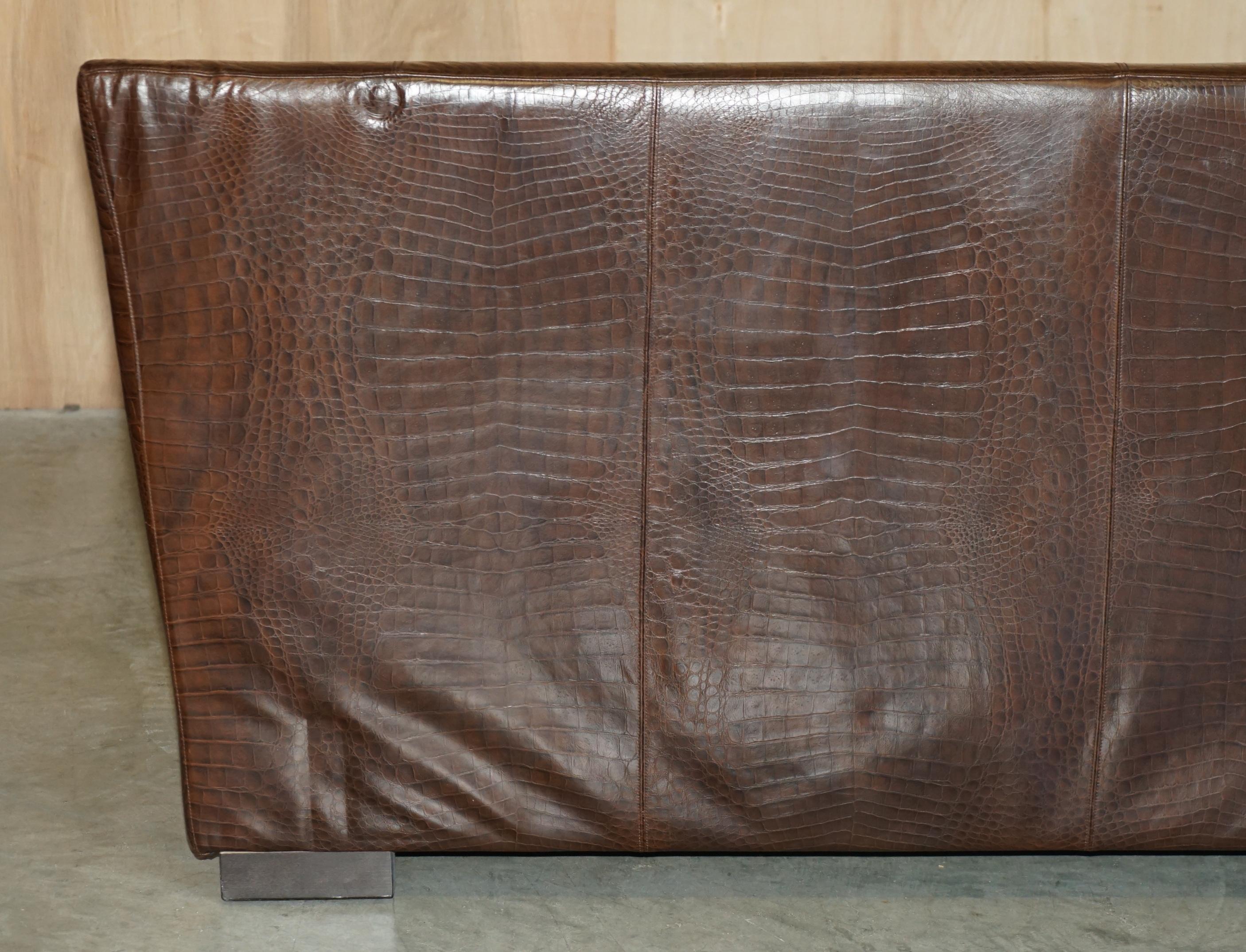 EXQUISITE FENDI CASA CROCODiLE ALLIGATOR LEATHER PATINA EMPEROR BED 5