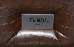 EXQUISITE FENDI CASA CROCODiLE ALLIGATOR LEATHER PATINA EMPEROR BED
