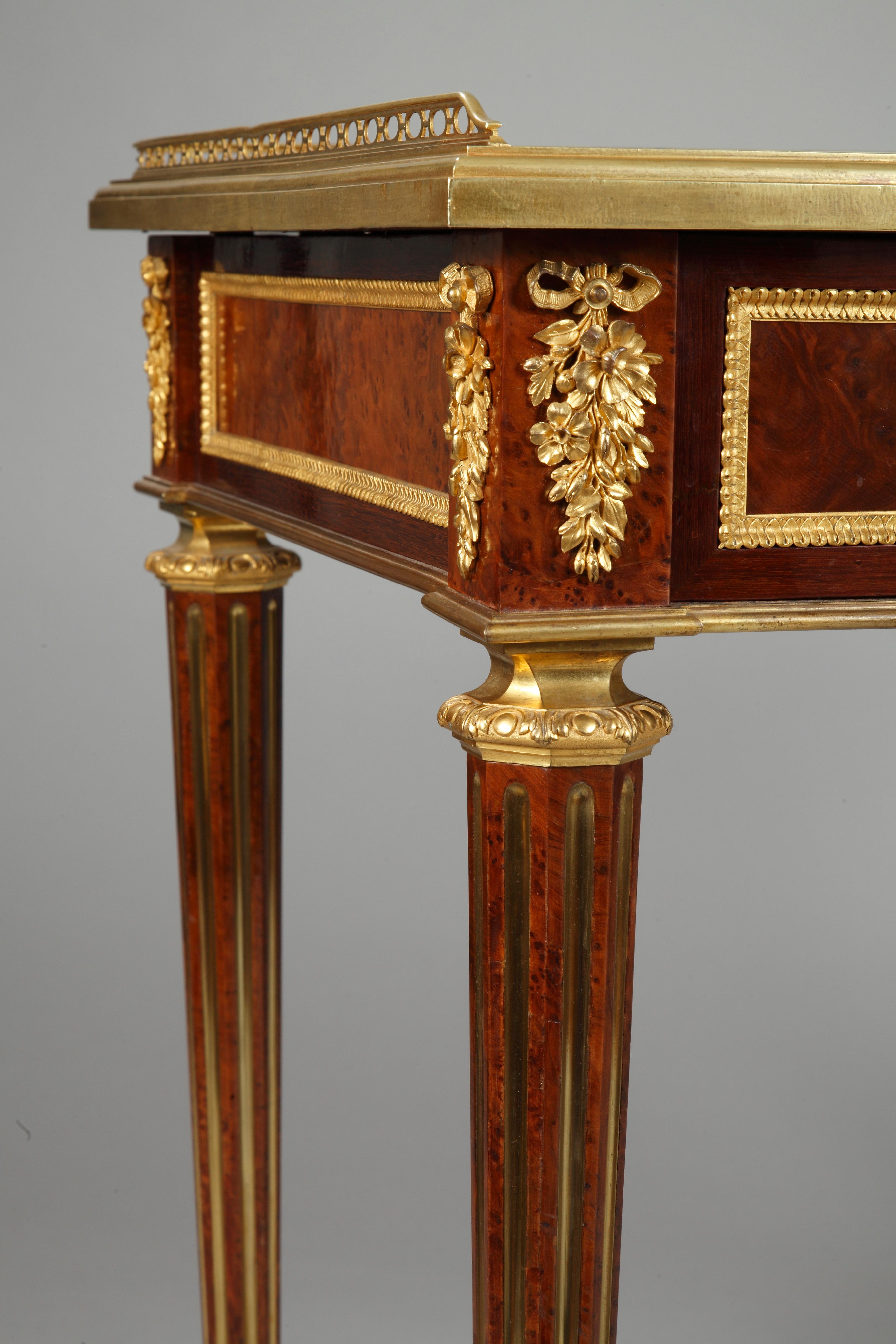 Bronze Exquisite Louis XVI Style Flat Desk by C.G Winckelsen, France, 1862