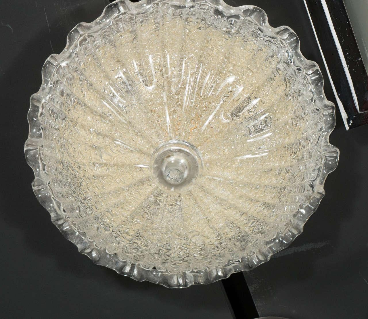 Mid-Century Modern Exquisite Flushmount Murano Glass Chandelier Attributed to Barovier & Toso