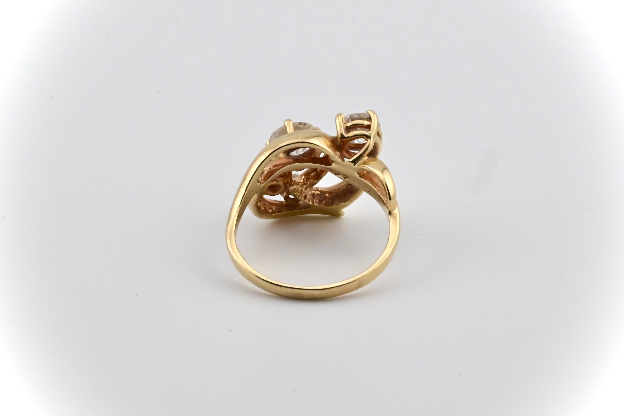 Exquisite Freeform Gold and Diamond Ring 1.25 TCW In Good Condition In Media, PA