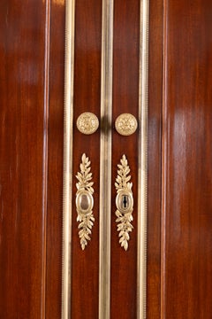 Exquisite French 19 Century Louis XVI Mahogany Grand Buffet a Deux Corps, Stampe