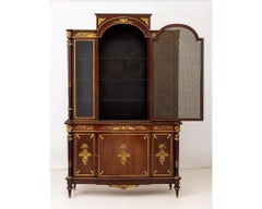 19th Century French Louis XVI Ormolu-Mounted Mahogany Vitrine Cabinet
