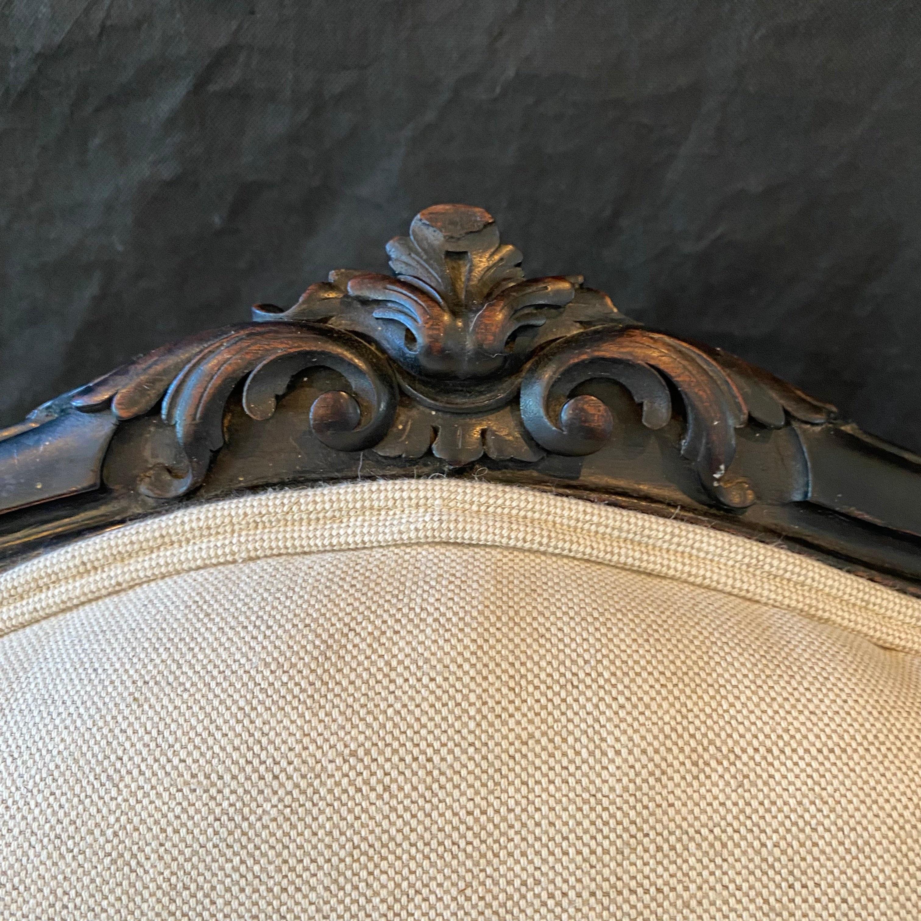 Exquisiter französischer ebonisierter Napoleon III.-Beistell- oder Parlor-Stuhl aus dem 19. Jahrhundert im Zustand „Gut“ im Angebot in Hopewell, NJ