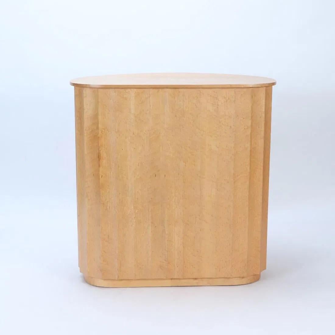 Birdseye Maple Exquisite French 60's Dry Bar In The Manner of André Arbus