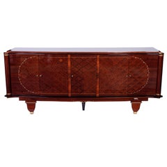Exquisite French Art Deco Sideboard Credenza in Rosewood by Jules Leleu
