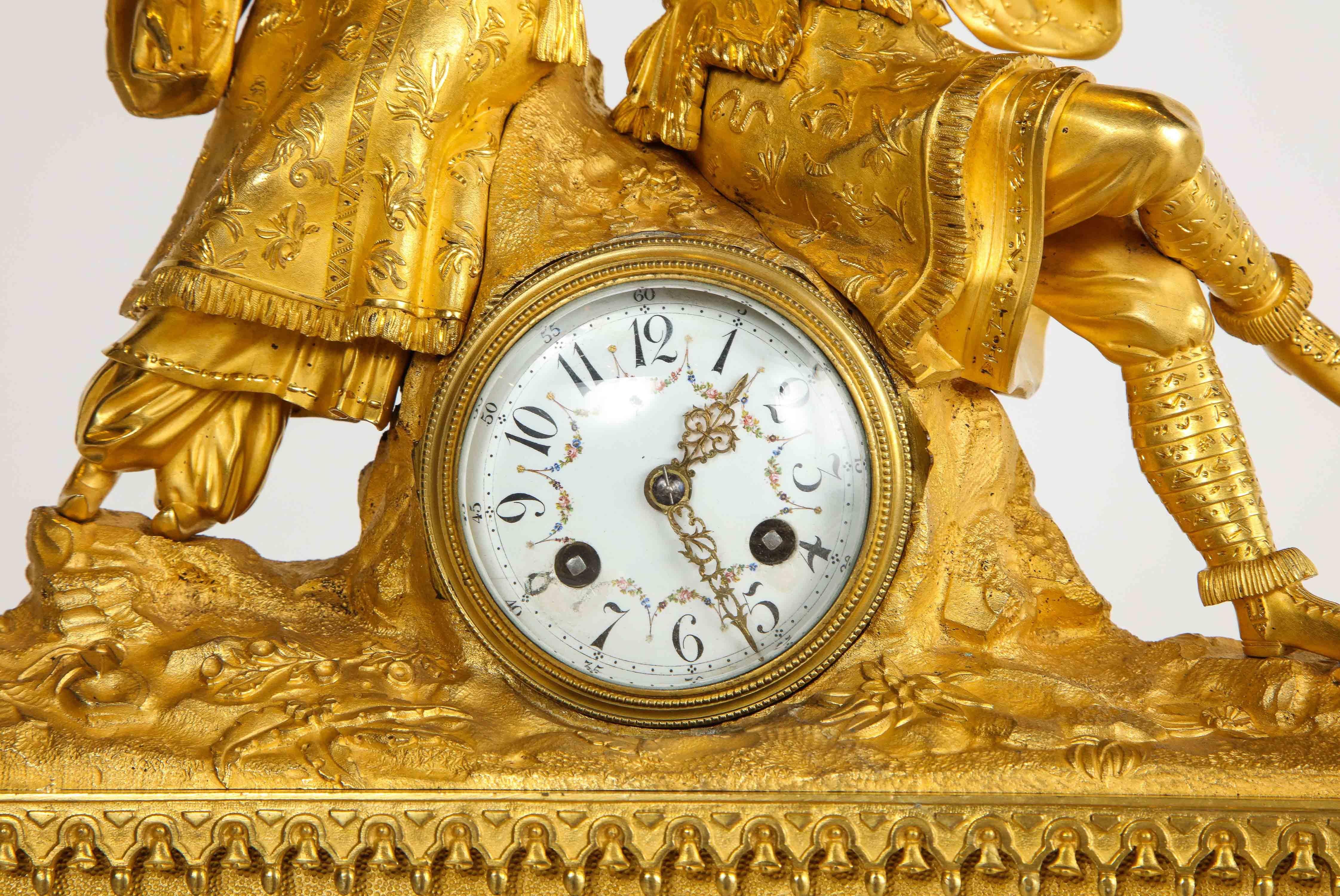 Exquisite French Charles X Ormolu Chinoiserie Figural Table Clock 5