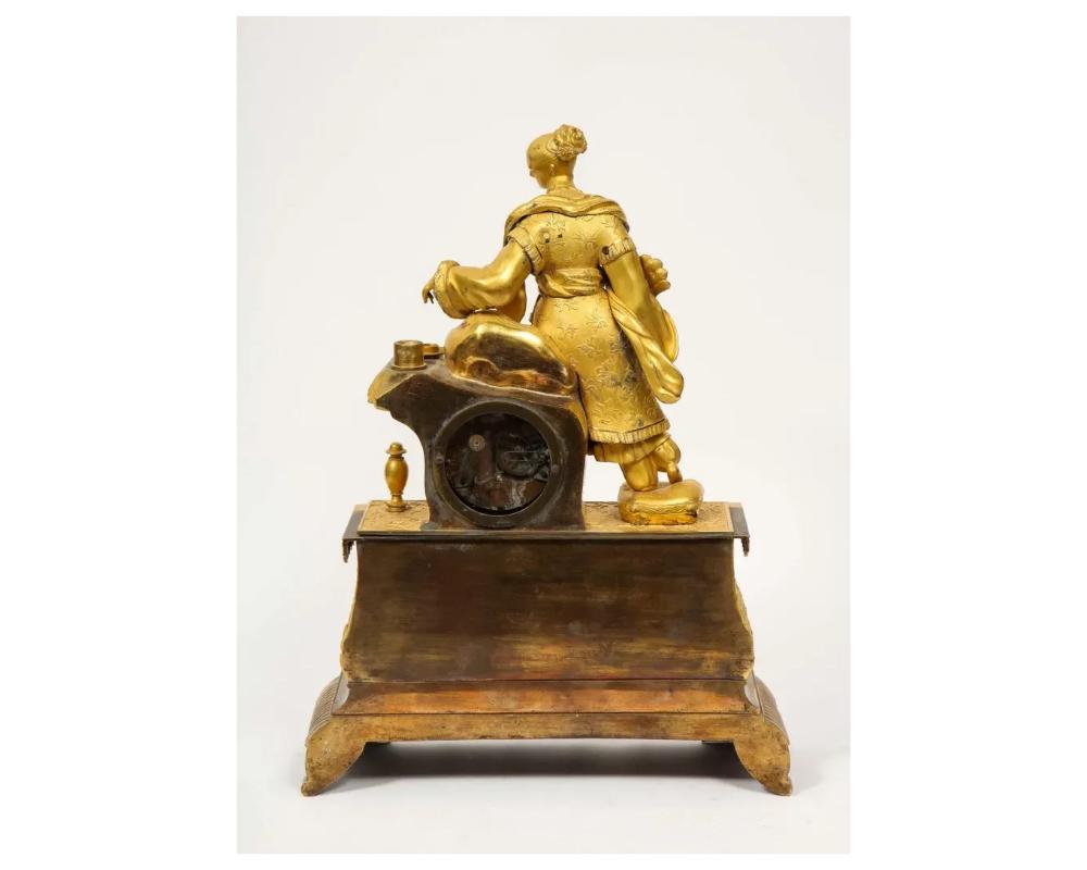 Bronze Exquisite French Charles X Ormolu Chinoiserie Figural Table Clock