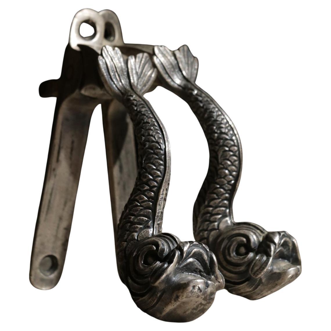 Exquisite French Door Handles Fish Shape, 1960