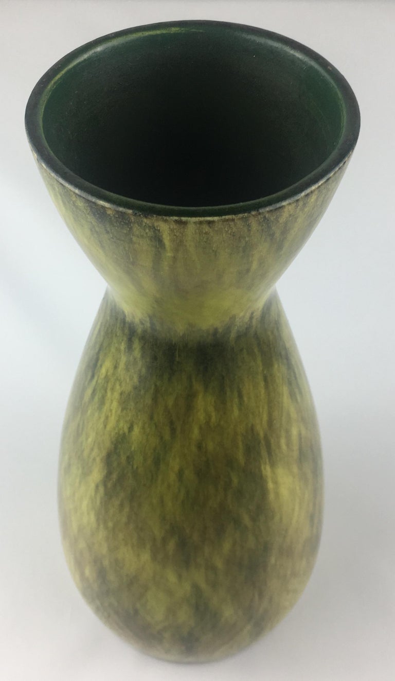 Saint Clement Midcentury Vase, Brown, Green and Yellow For Sale at 1stDibs