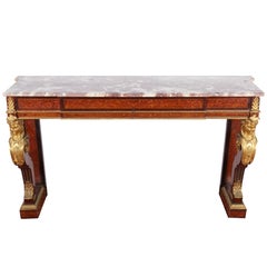 Exquisite French Ormolu-Mounted Console Table with Marble Top, 19th Century