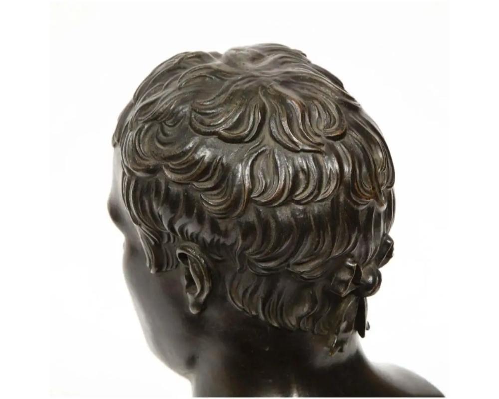 Exquisite French Patinated Bronze Bust of Emperor Napoleon i, After Canova 1820 For Sale 7