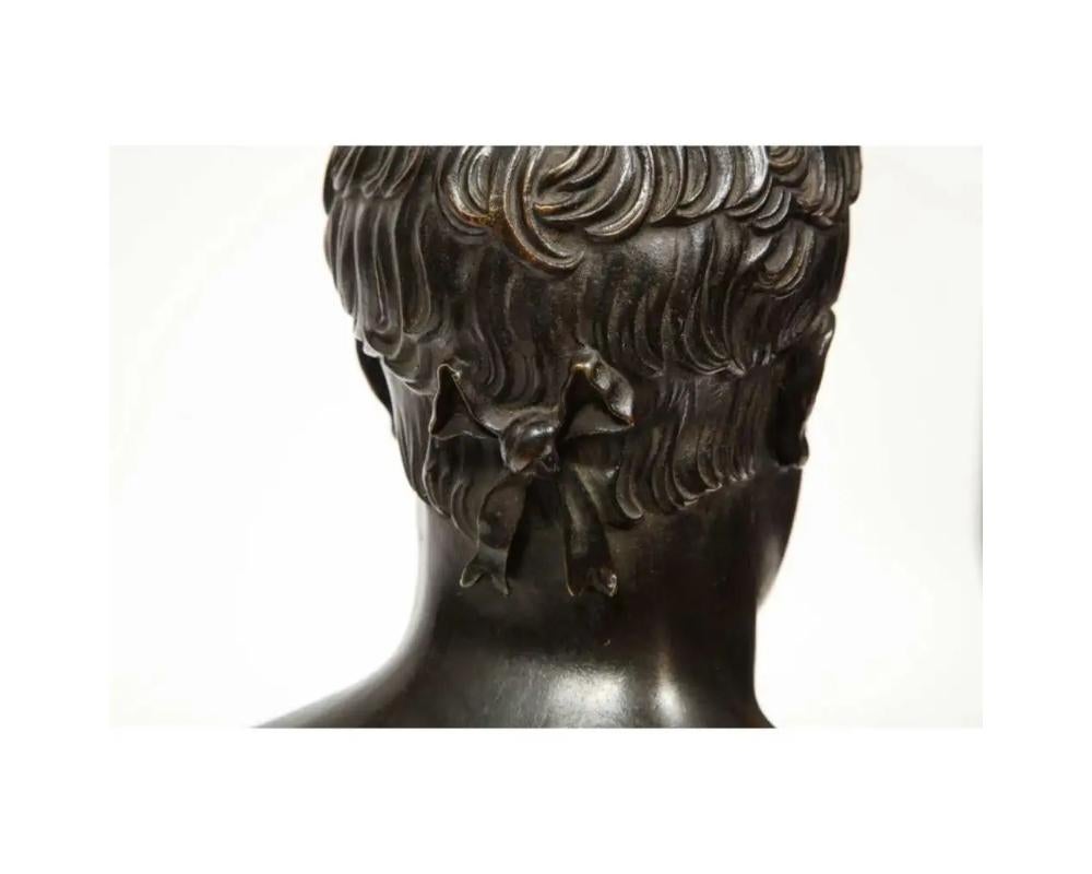 Exquisite French Patinated Bronze Bust of Emperor Napoleon i, After Canova 1820 For Sale 12