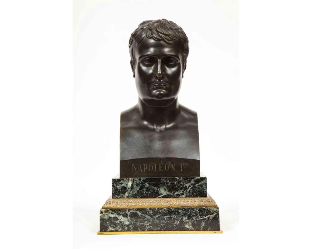 An exquisite French patinated bronze Herm Bust of Emperor Napoleon I, circa 1820 After Canova (1757–1822). 

Mounted on a solid square bronze and green marble base. Extremely fine quality sculpture. 

Signed Canova and has a foundry mark