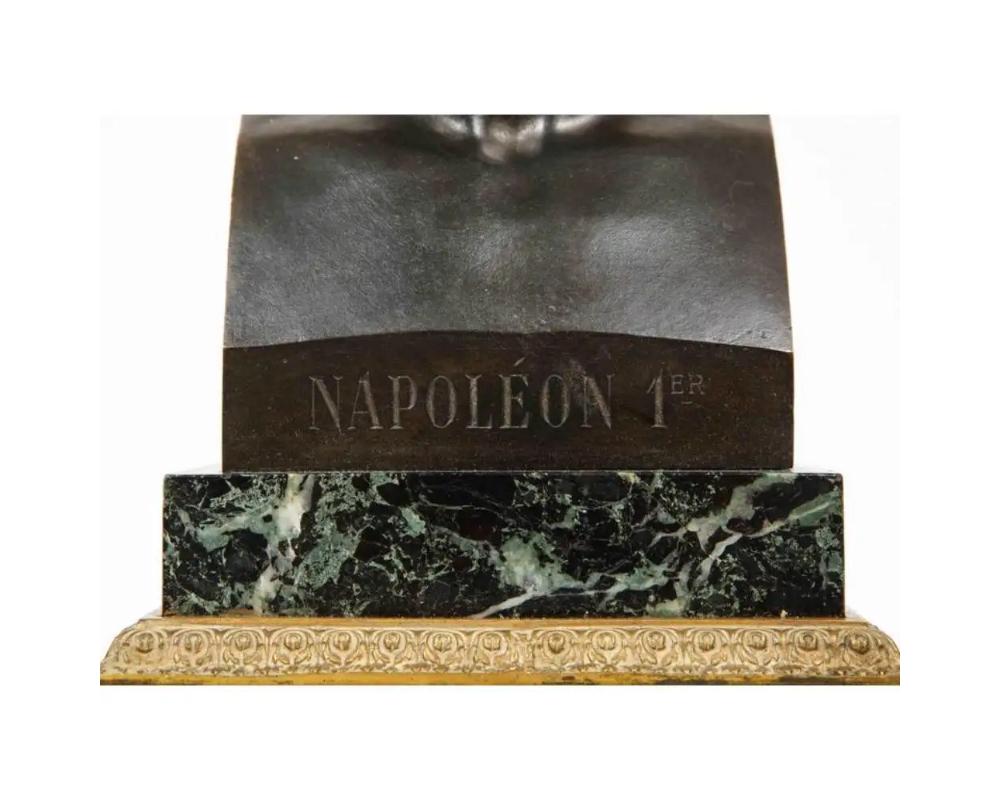 19th Century Exquisite French Patinated Bronze Bust of Emperor Napoleon i, After Canova 1820 For Sale