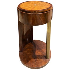 Exquisite French Side Table in Walnut and Bronze, 1930s