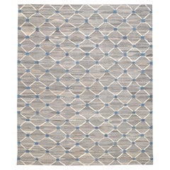 Squisito Kilim a motivi geometrici a reticolo 13'3''x15'9''