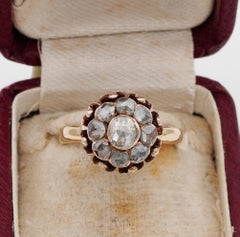Exquisite Georgian 1.40 Carat Diamond Rare Cluster Ring