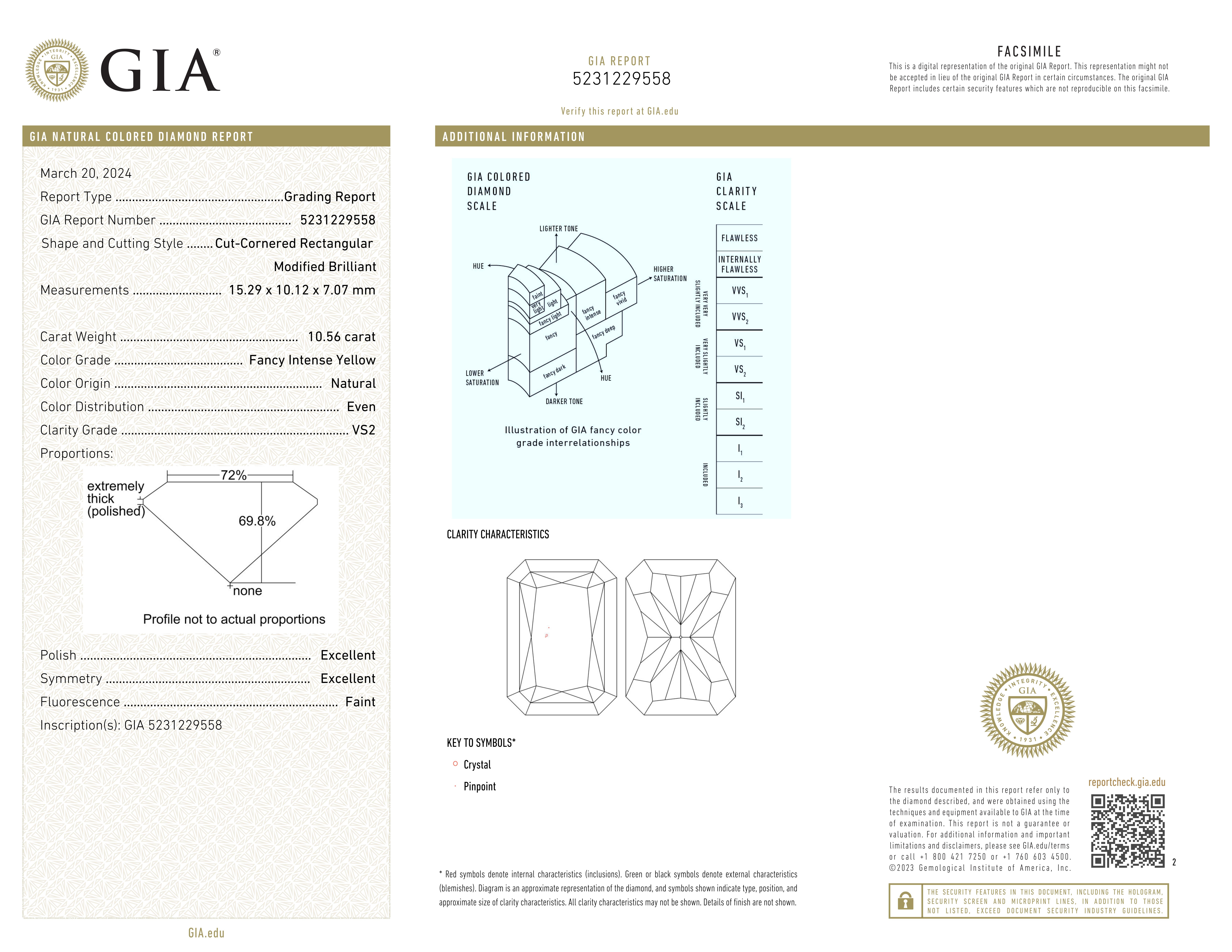 Bague exquise certifiée GIA de 10,56 carats de diamant jaune intense fantaisie Neuf - En vente à Chicago, IL