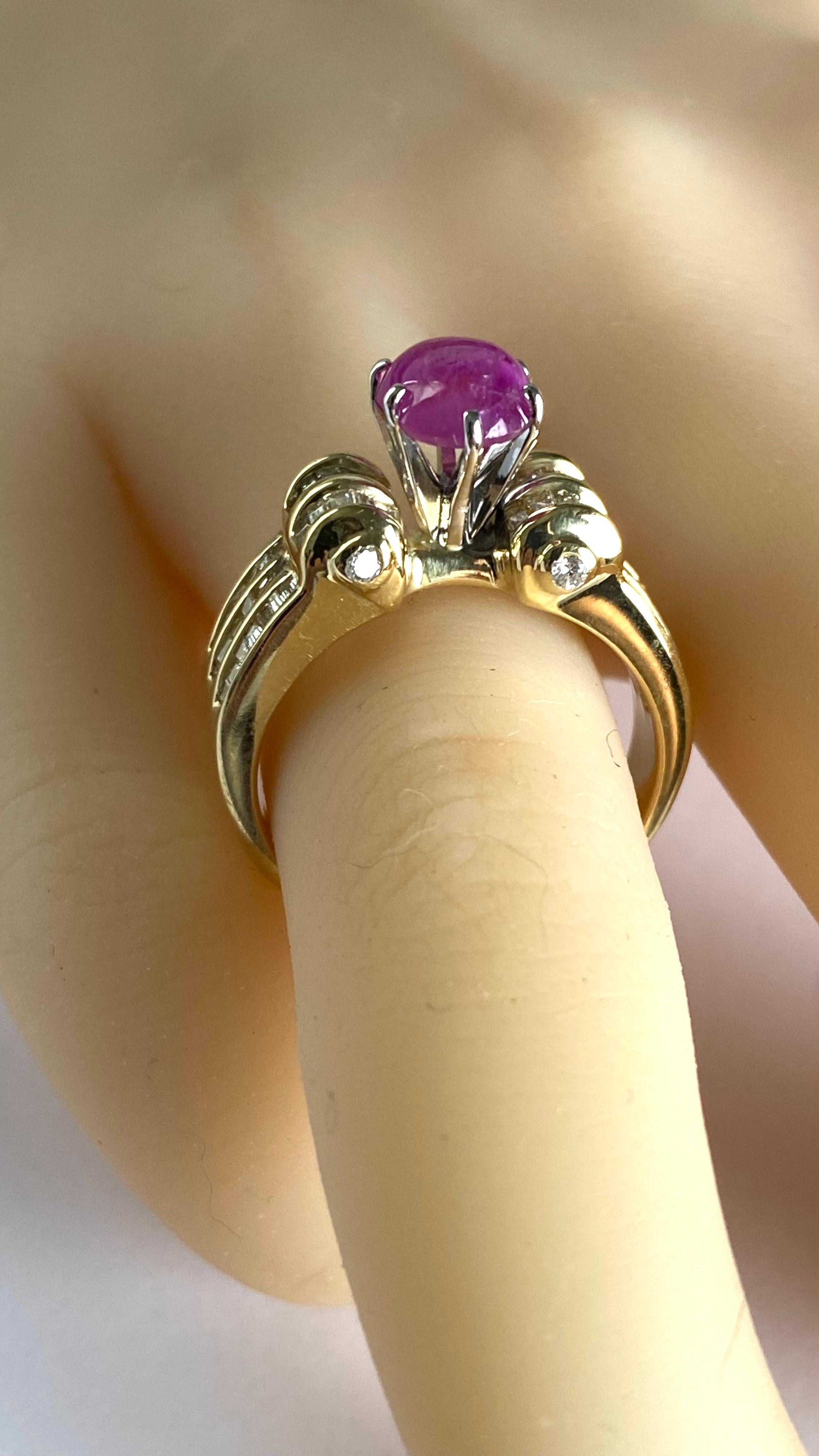 Exquisite GIA Certified No-Heat Burma Ruby and Diamond Ring For Sale 4